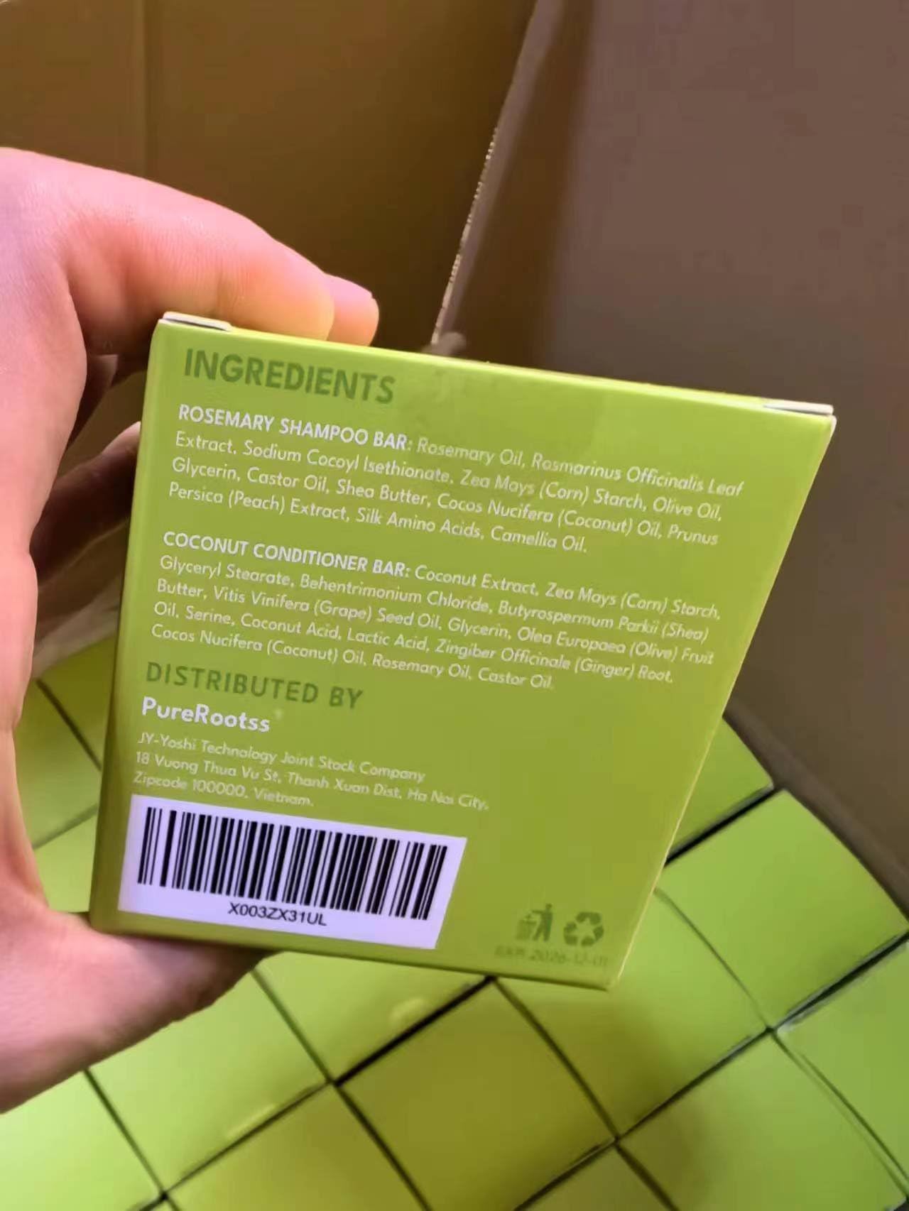 Rosemary Shampoo and Conditioner Bar Set 3 - Hair Growth, Regrowth, and Anti Hair Loss - Natural Solid Shampoo Bars for Women with Straight, Curly Hair for Thinning, Thickening Sulfate & Silicone free