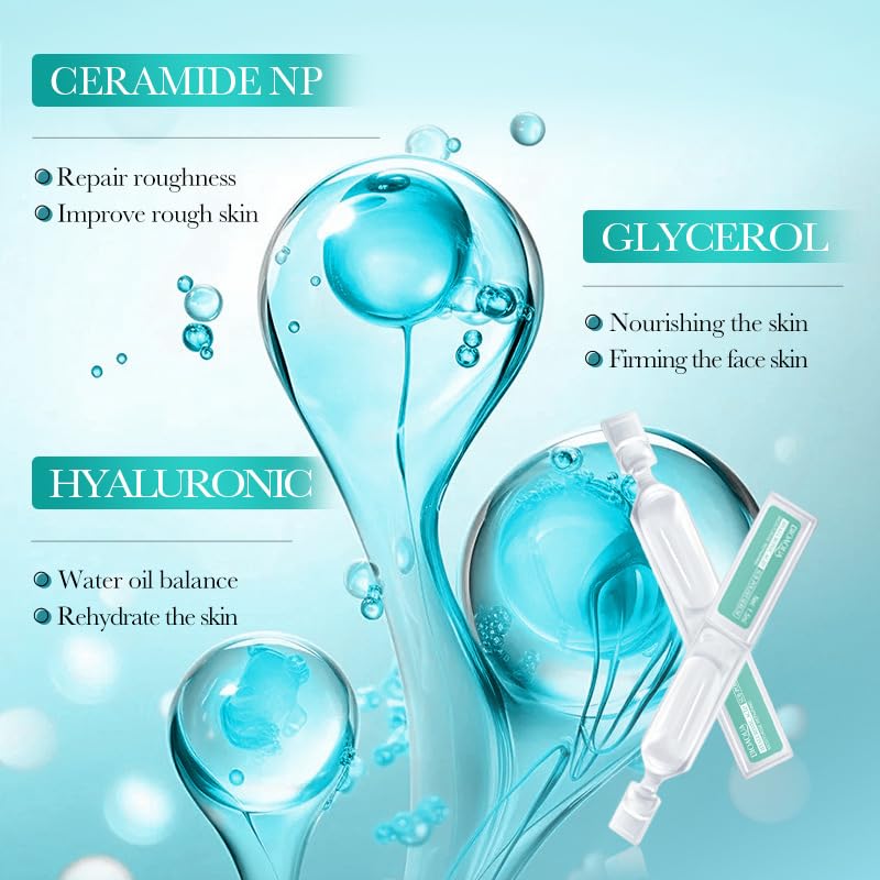 30PCS Ultra Hydrating Serum for Face, Hyaluronic Acid Serum Tubes, Hydrating, Smoother Skin, Anti-Aging serum for All Skin Tyes, Travel-Size Single-Use Vials Skincare(1.52 Fl Oz (Pack of 1))