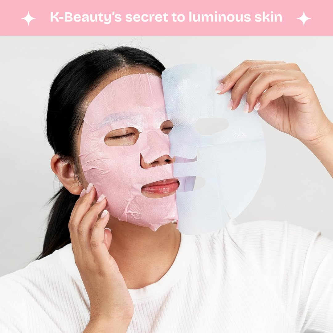 FACETORY K Beauty Face Mask Skin Care – Radiance & Hydration Sheet Mask for Radiant Skin (5 Pack) | Bachelorette Favors & Girls Night Must-Have