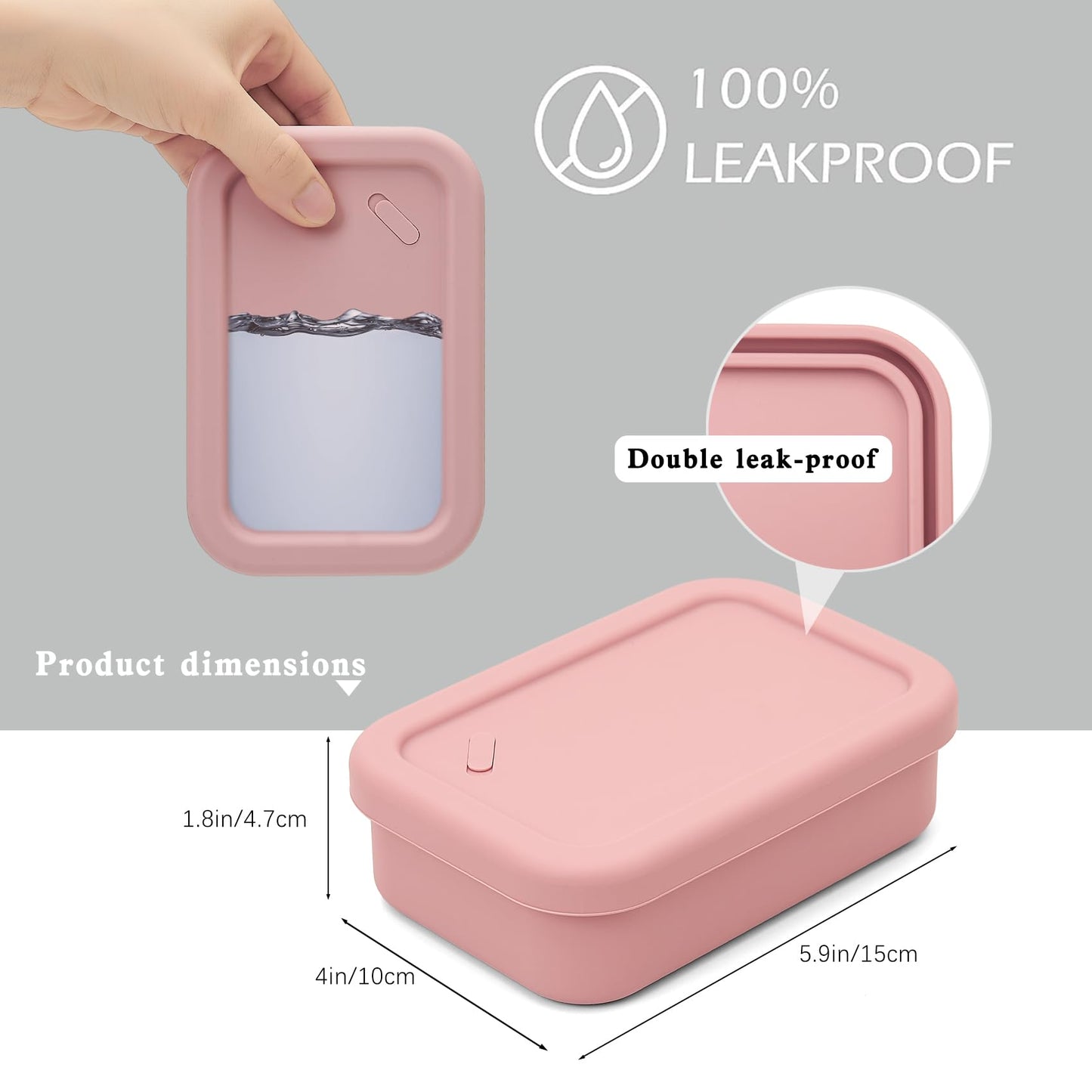 Silicone Enhanced Leakproof Travel Soap Case, Solid Shampoo Bar Holder,Large Travel Soap Container,Slip-Resistant Portable Soap Box with Drainage Layer