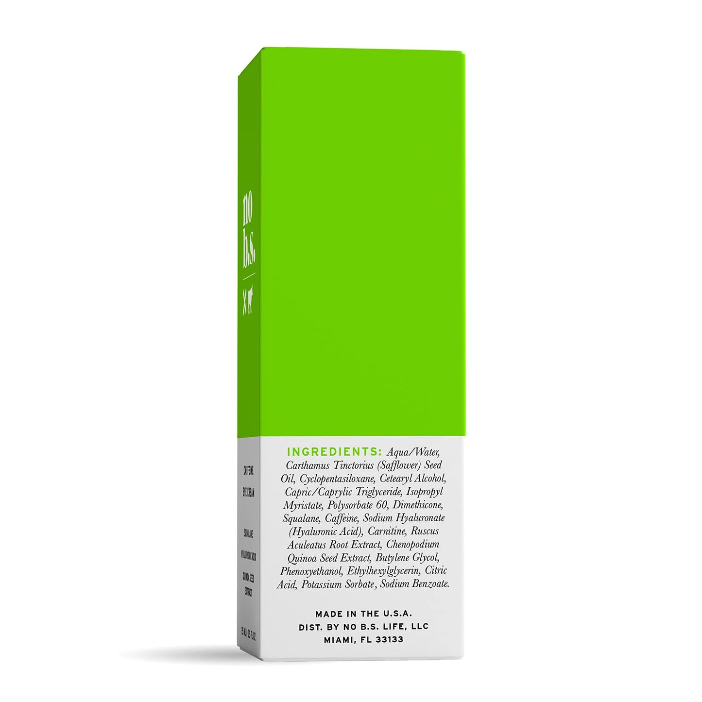 No B.S. (No Bad Stuff) Caffeine Eye Cream anti aging bundle with Two CoQ10 Deluxe Minis. Under Eye Cream for Dark Circles and Puffiness. Includes CoQ10 for Wrinkles.