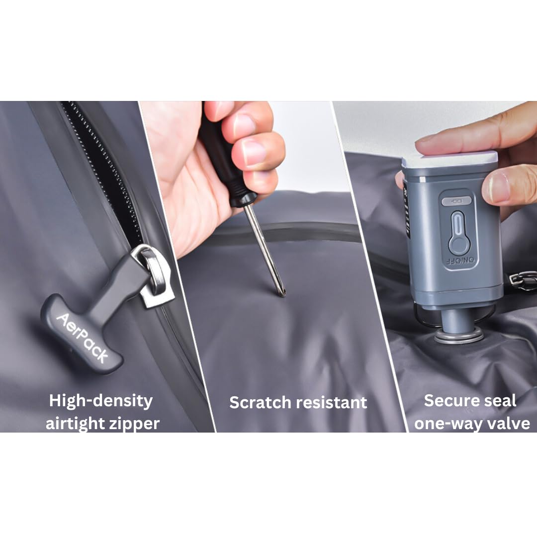 Premium Reuseable Vacuum Bags for Travel – Ideal for Efficient Packing and Space Saving in Travel Suitcase and Backpack, Space Saver Bags for Clothing (No Pump included)