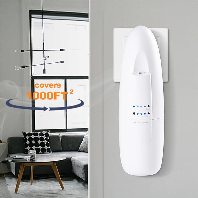 Smart Waterless Essential Oil Diffuser, Scent Air Machine with Cold Air Technology, Plug-in Wall Diffuser 100ml, Portable-Professional-Aromatherapy Diffuser for Home, Large Room