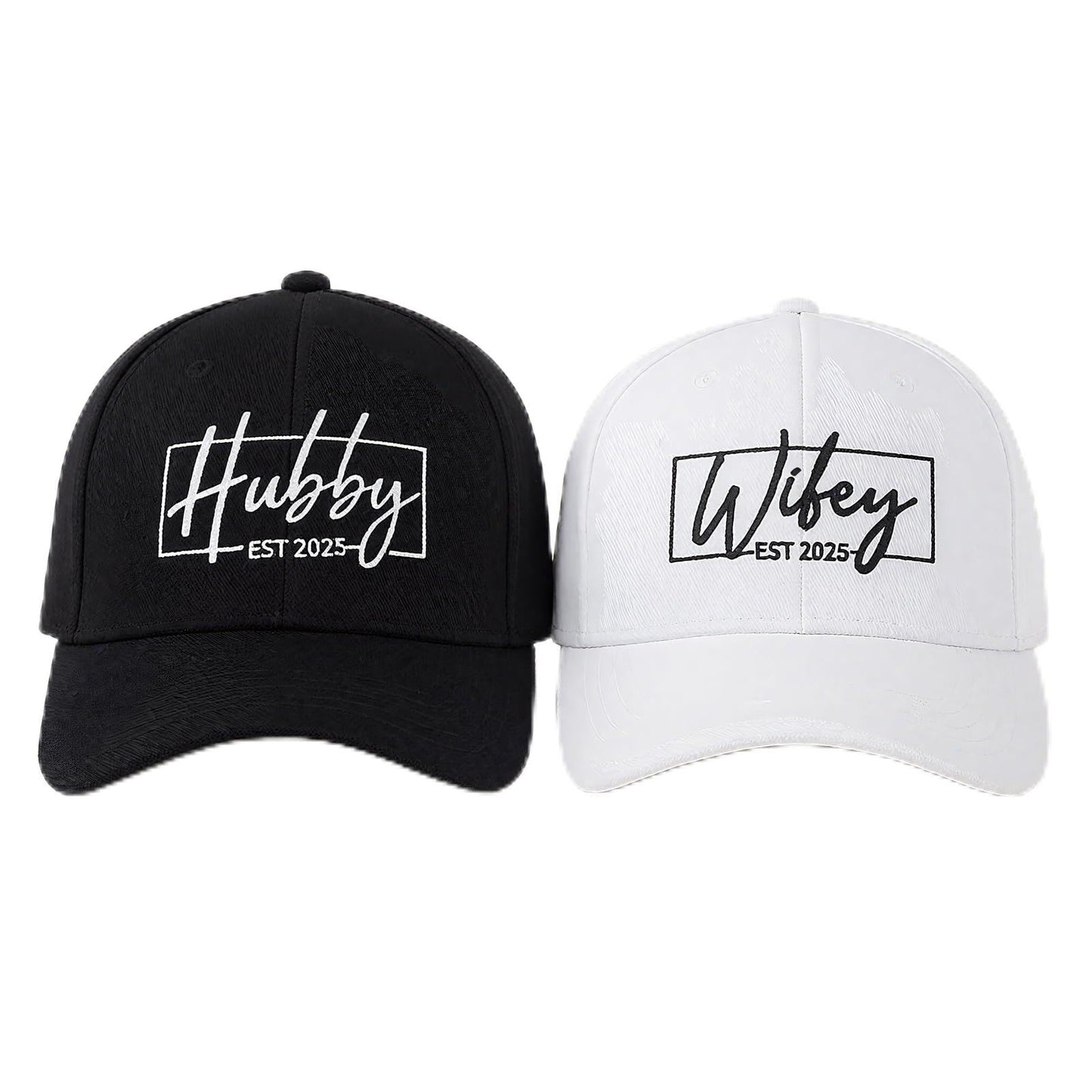 Wedding Gifts for Couples 2025, Bridal Shower Gifts, Hubby and Wifey Hat, Gift for Honeymoon Engagement Newlywed White,Black