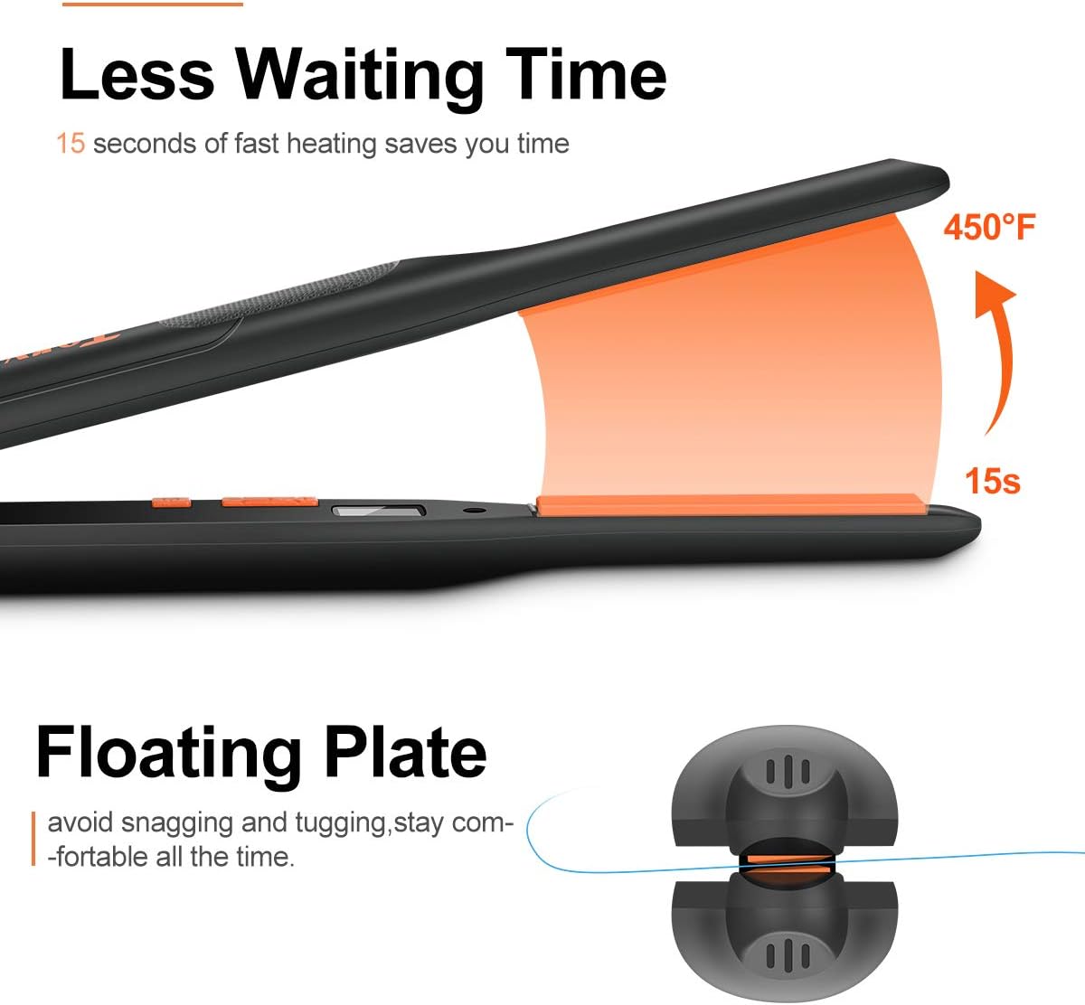 Terviiix Small Flat Iron for Short Hair, Temperature Adjustable Pencil Flat Iron Fast Heat Up, 3/10 Inch Beard Straightening Iron Dual Voltage with Tourmaline Ceramic Plates, Auto Shut Off