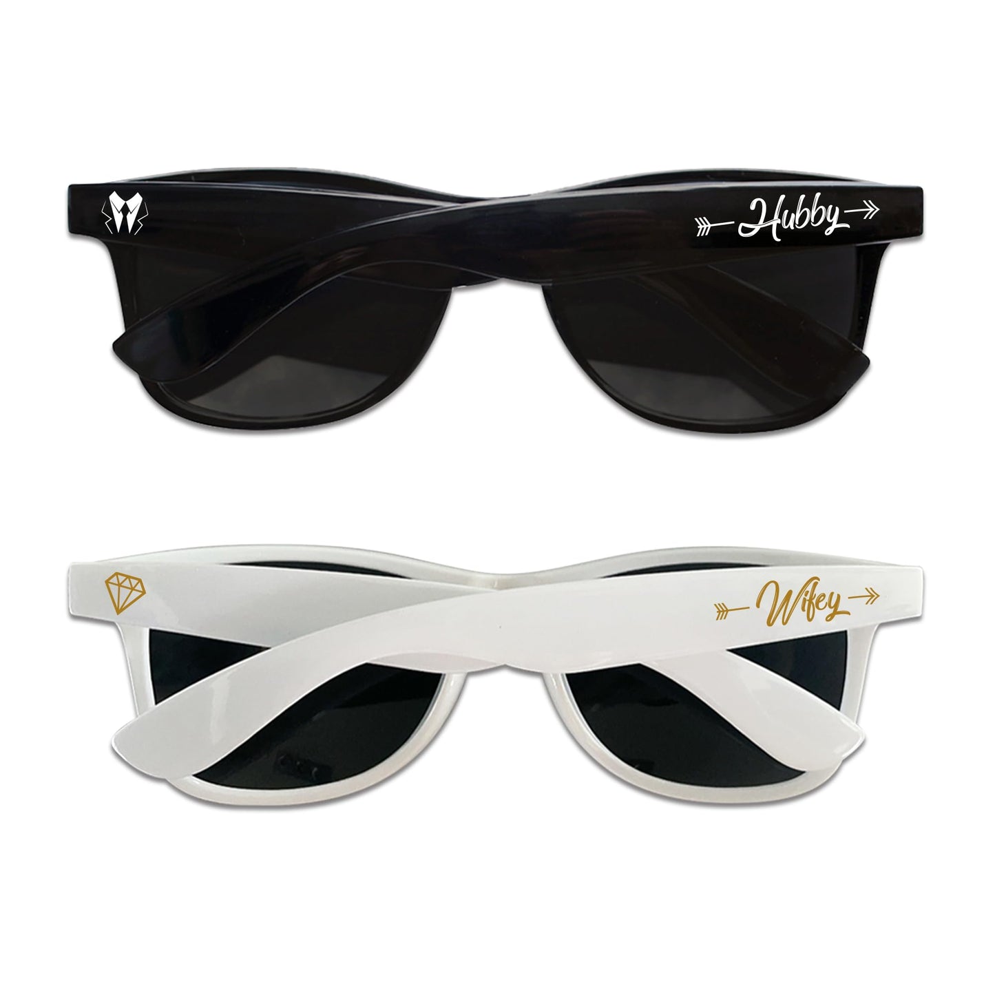 BachpartyGifts Hubby and Wifey Sunglasses for Men Women,His and Hers Gifts,Wedding Gifts for Honeymoon,Newlyweds,Couples(Hubby&Wifey,AZ)