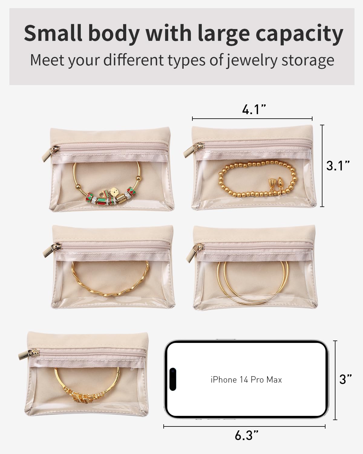 Vlando 12 Pcs Travel Jewelry Organizer Velvet Jewelry Pouch with Zipper Clear Travel Jewelry Bag for Travel Business Trip Mother‘s Day Gift for Mom Wife Women