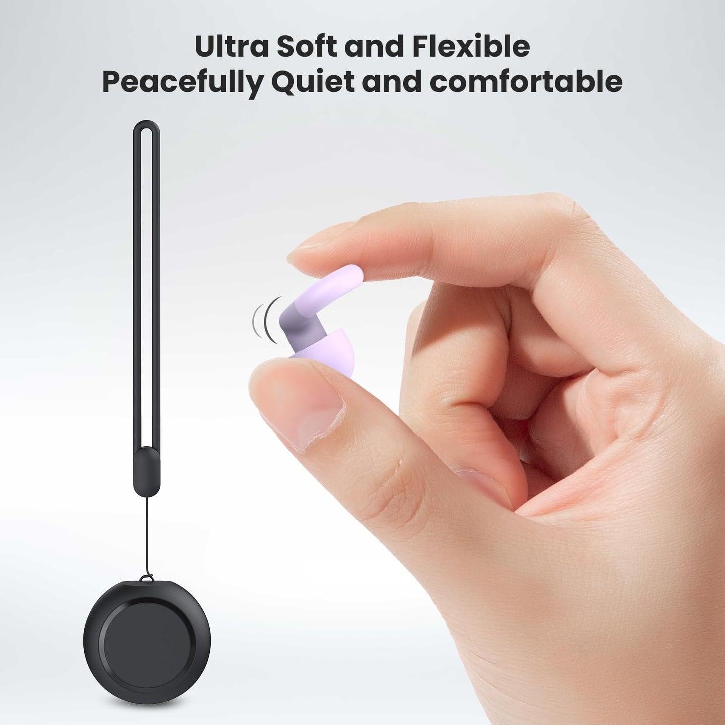 JUSTRVN Earplugs for Sleeping,Noise Reduction Soft Silicone Ear plugs with 7 Pairs Ear tips&One Connection Cord,Hearing Protection Reusable Earplugs for Sleeping,Concert,Work&Sound Reduction 25dB-30db