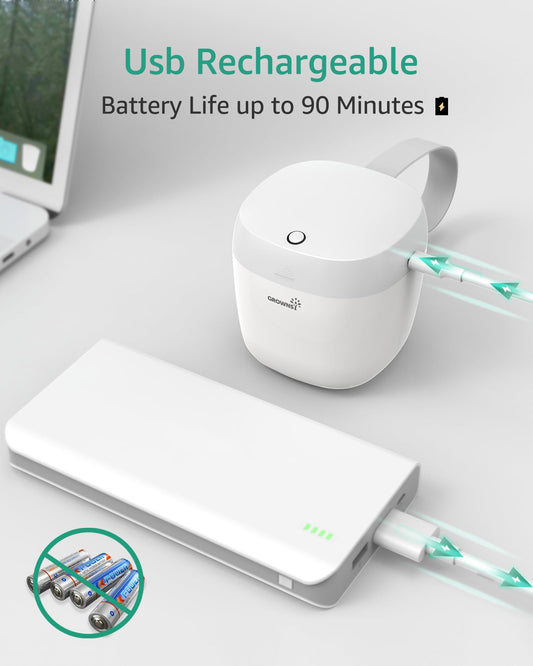 GROWNSY Pacifier Sanitizer Portable, UV Light Sanitizer on The Go, USB Charging Sanitizer Case, Mini Pacifier Sanitizer 99.99% Cleaned in 59 Seconds (White)