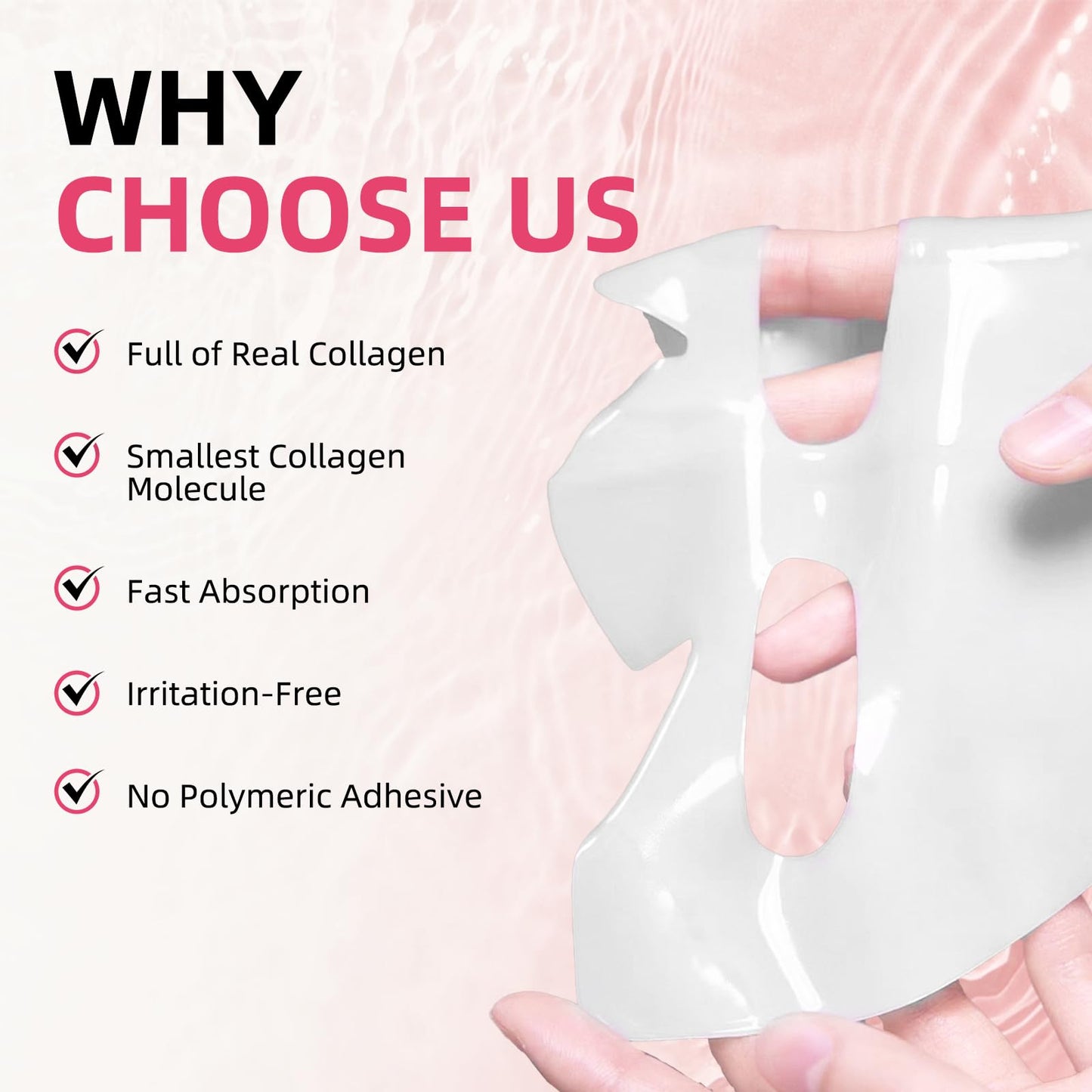 OLELON 5 Pack Bio Collagen Face Mask Skincare, 100% Hydrating Collagen Mask Overnight Korean Skin Care