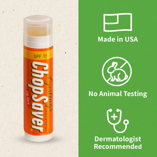 Goslings Original ChopSaver SPF 15 Lip Care, All Natural Lip Balm with SPF, Chapstick for Musicians and More, Effective Relief for Dry, Cracked Lips and Skin, Made in USA, 0.15 Oz (Pack of 6)