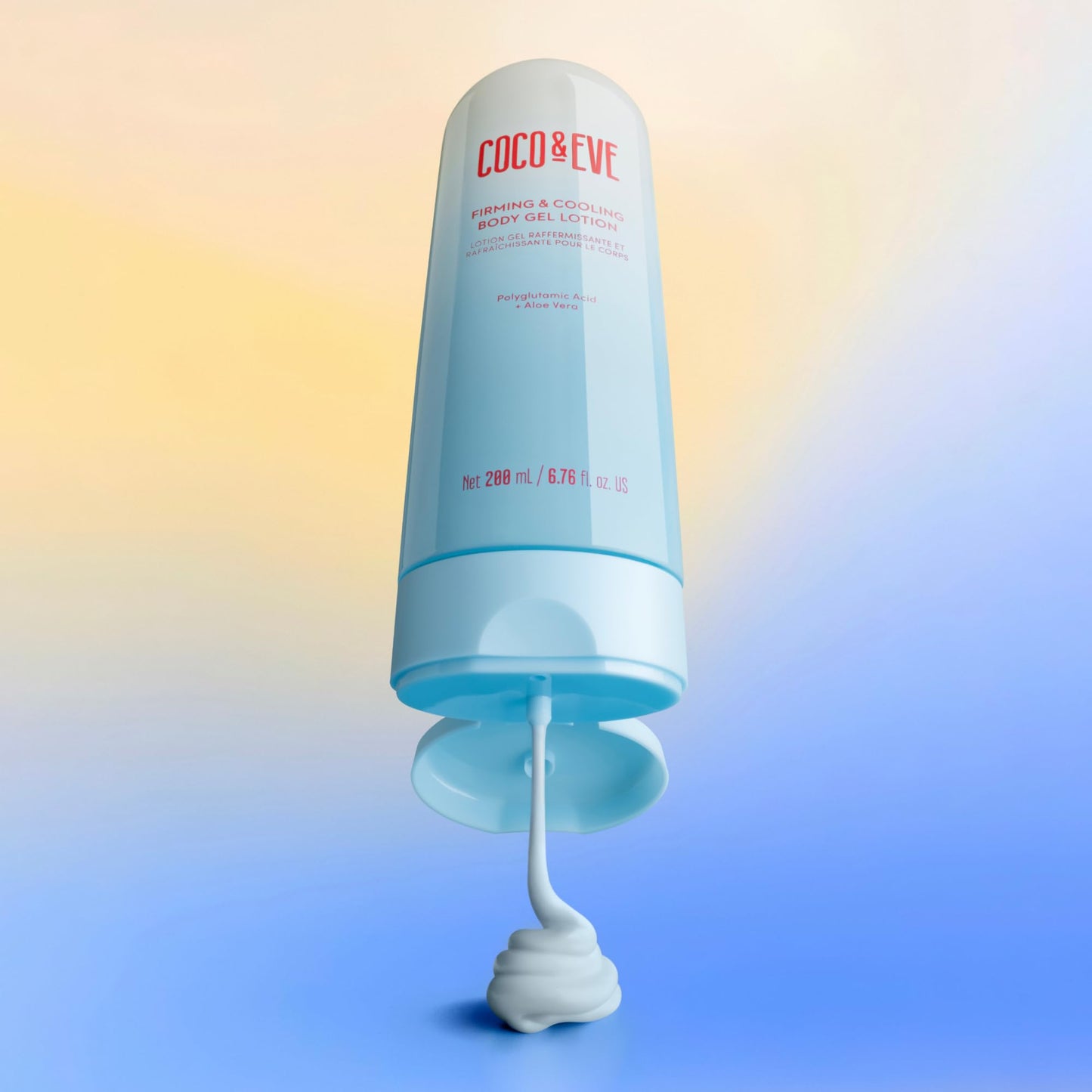 Coco & Eve Firming & Cooling Body Gel Lotion — Aftersun Care with Aloe Vera, Polyglutamic Acid for Sunburn Relief, Hydration & Skin Recovery. Soothing Moisturiser for Sun-irritated Skin. (6.76 fl oz)