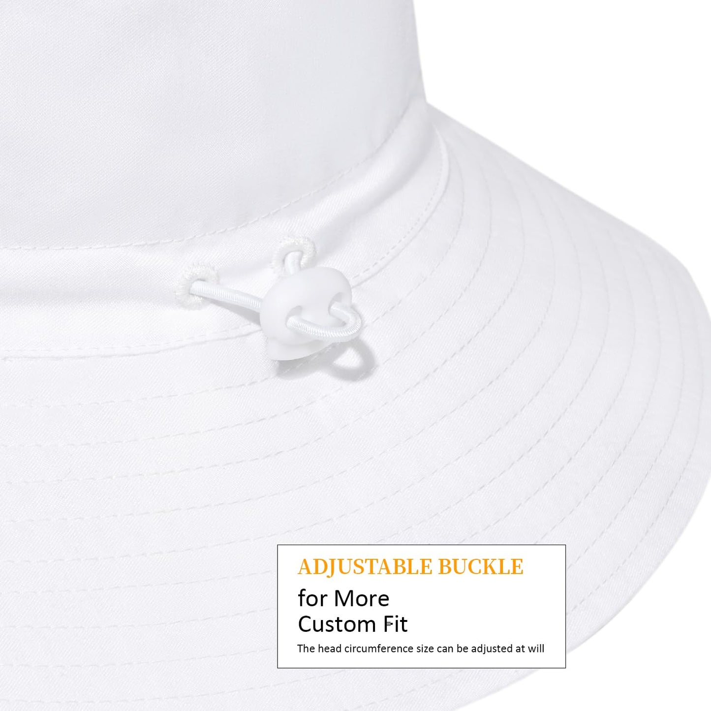 Women Wide Brimmed Sun Hat,Summer Foldable Beach Bucket Hat with UV Protection for Women Young Girls White