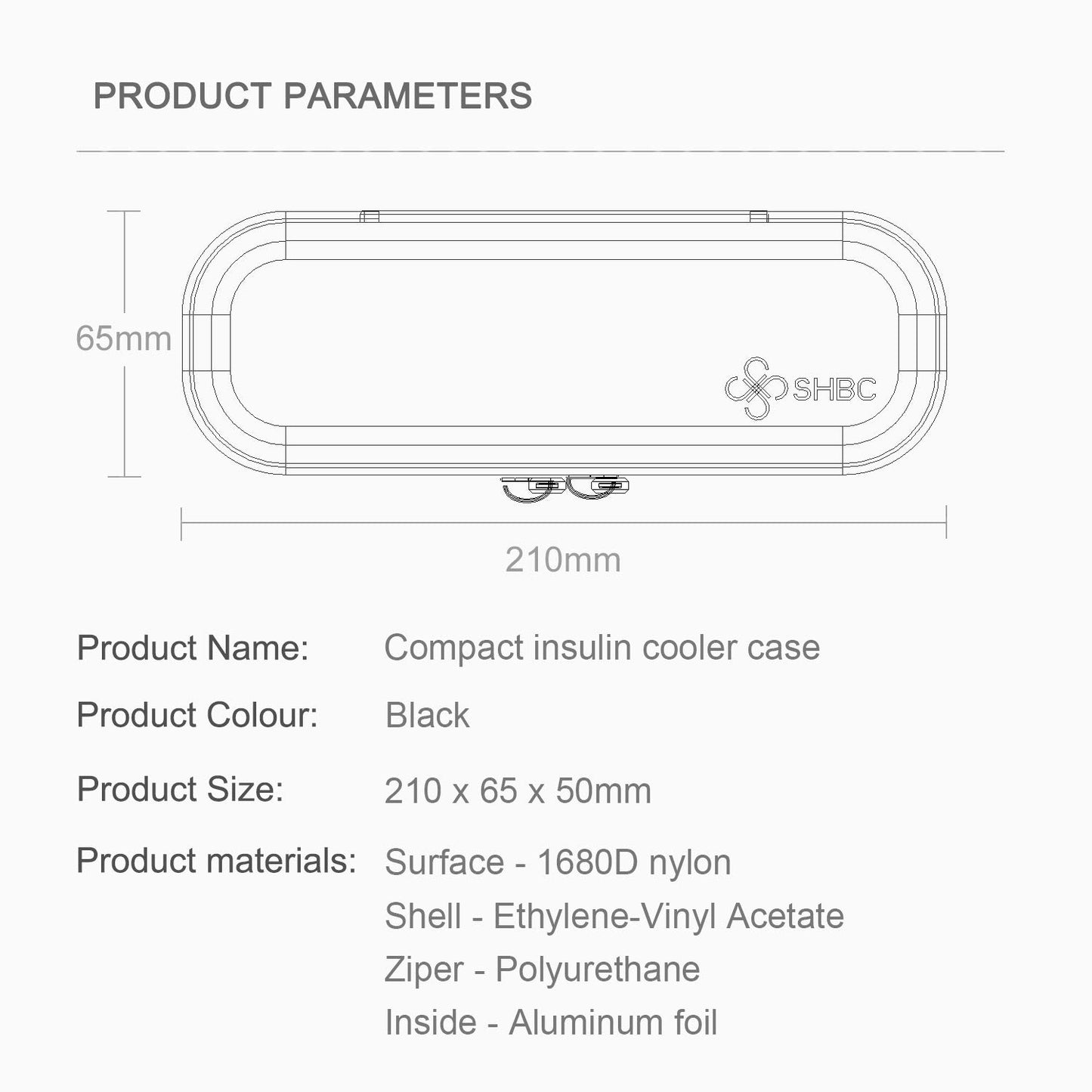 SHBC Compact Insulin Cooler Travel case for Diabetics Carrying On, Working, Office, etc. Well-Organized Small Bag for Medication Cooling Insulation Epi Pen Carrying Case with One Ice Pack Blue