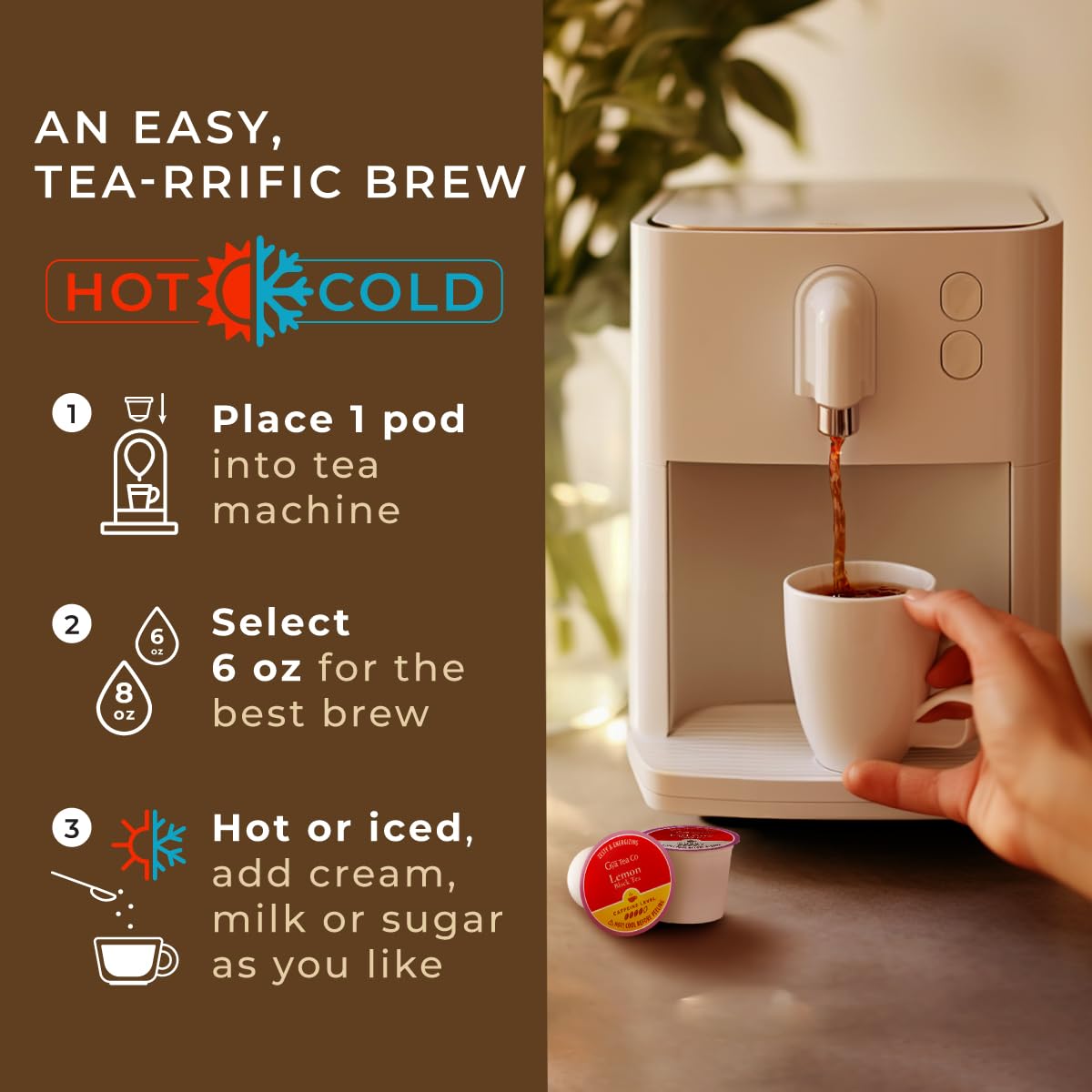 Gya Tea Co Mid-Day Refresh Tea Gift Set (16 ct) - Assorted Tea Pod Variety Pack with Ceylon, Lemon, Oolong & Earl Grey 4 Flavors for Refresh & Energy