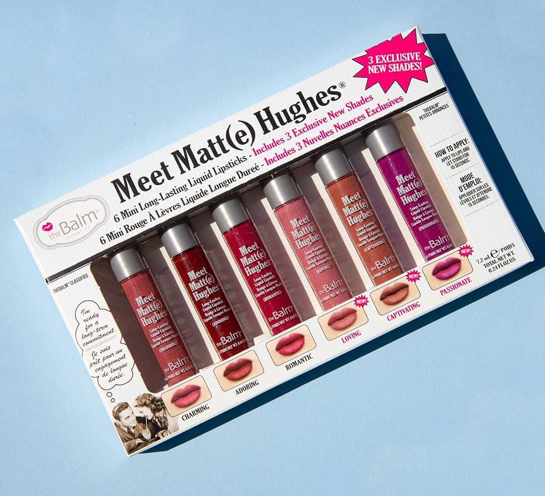 theBalm Meet Matt(e) Hughes 6 Mini Long-Lasting Liquid Lipsticks, 0.04 Fl Oz (Pack of 6) - Volume 3