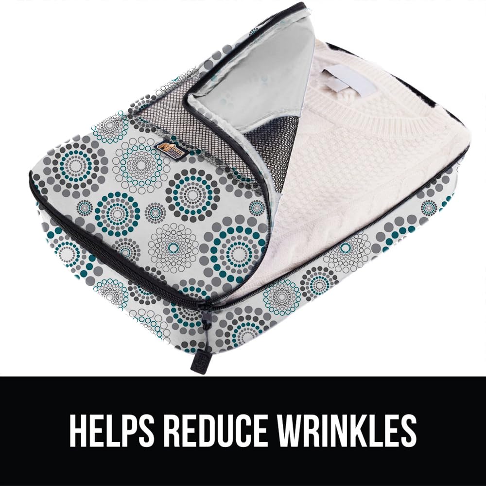 GORILLA GRIP 6 Set Packing Cubes, Travel Essentials for Suitcase, Mesh Organizer Bags for Clothes Toiletries Shoes and Laundry, Luggage and Carry On Airplane Accessories, Traveling Must Haves Spiral