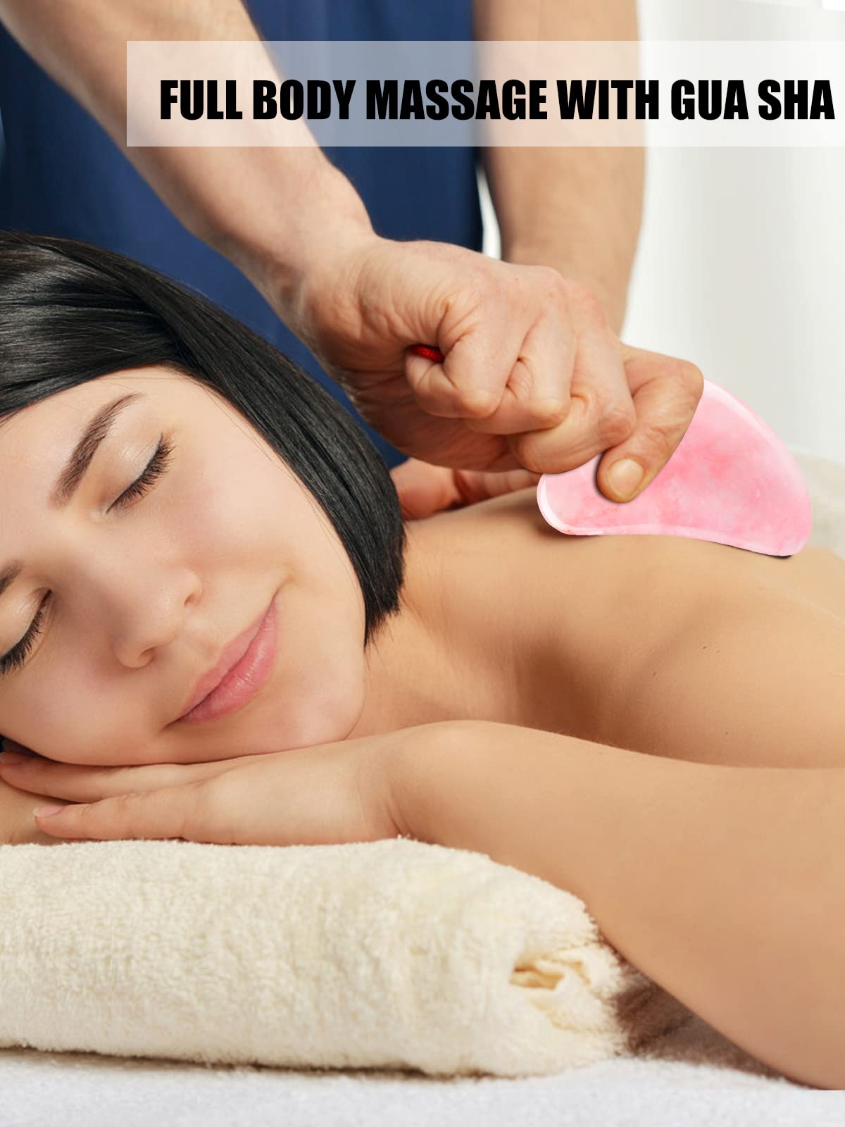 Gua Sha Face Roller Tools: Jade Roller Facial Tools for Skin Care - Facial Massager for Face, Eyes, Neck, Relieve Fine Lines and Wrinkles