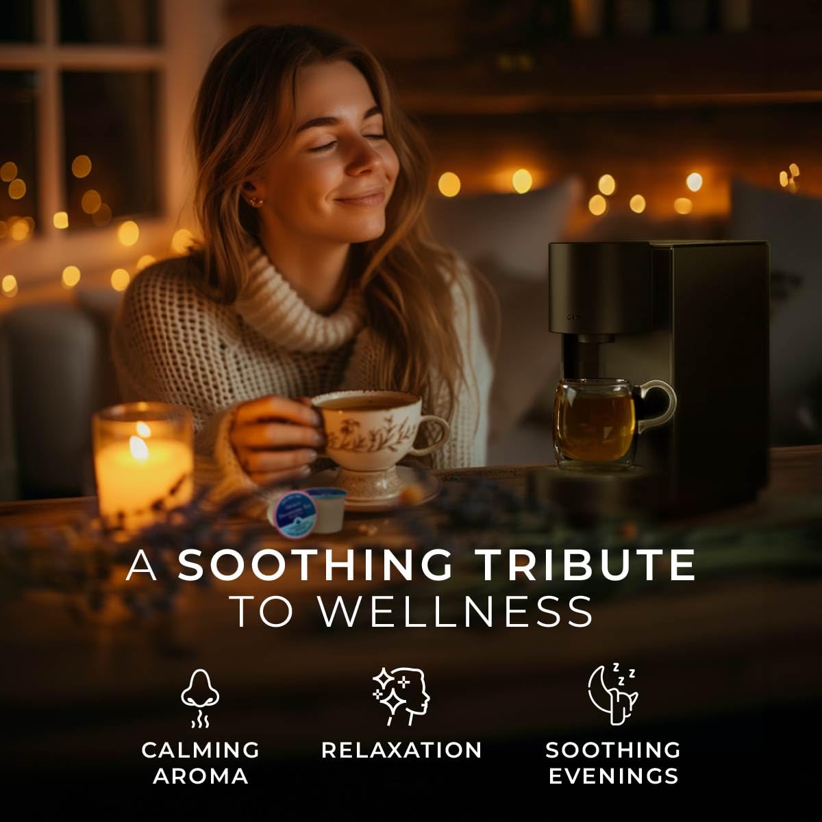 Gya Tea Co Dreamtime Herbal Tea Pod (16 ct) - Decaf Soothing Tea Blend of Chamomile & Lavender for Good Night's Rest of Calming & Relaxing