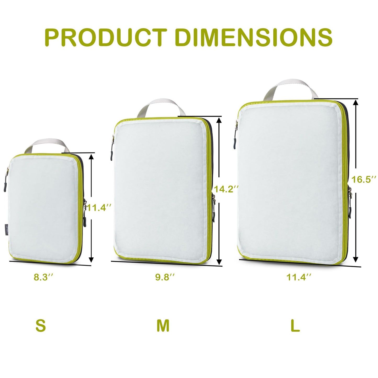 Cipway Mesh Compression Packing Cubes, Ultralight See Through Luggage Organizer Bags, Travel Essentials for Carry on Suitcase(3 Pcs,White)