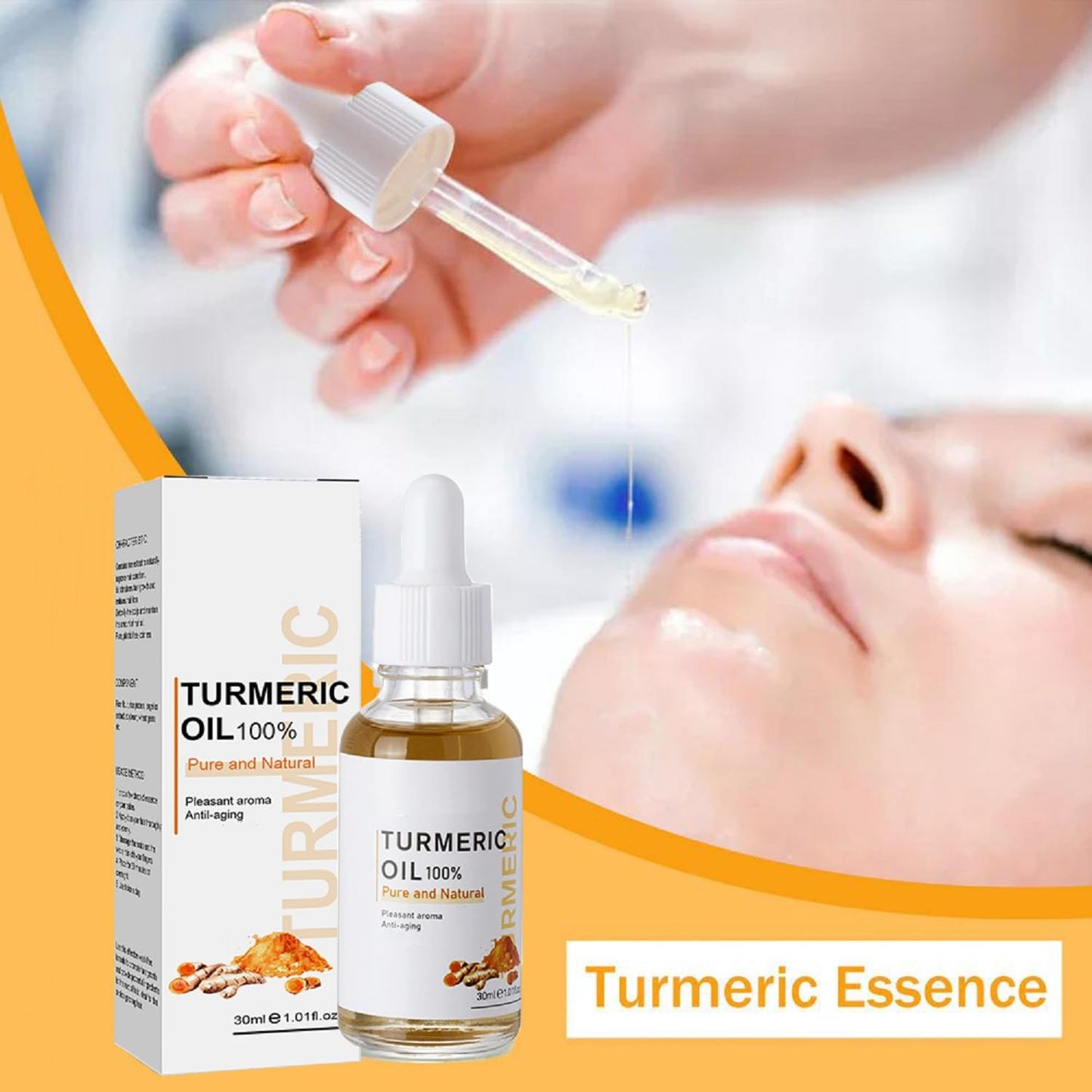 2 Pack Turmeric Dark Spot Corrector Serum Oil, Repair Face Serum, Natural Turmeric Bright Skin Care Moisturizing Repair Serum, Turmeric Oil for Face Dark Spots(30ml)