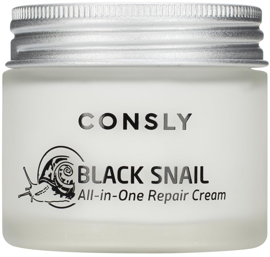 CONSLY_Black Snail All-In-One Repair Cream | Regenerating Moisturizer | Reduces Wrinkles | Improves Texture | Deeply Hydrating | For All Skin Types | 70ml