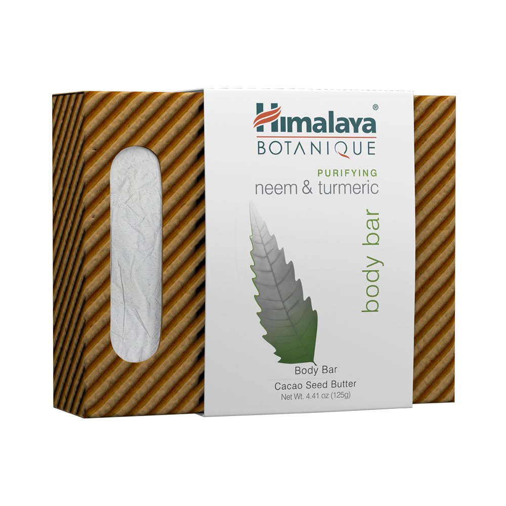 Himalaya Botanique Purifying Neem & Turmeric Handcrafted Bar Soap, Free from Parabens, SLS, Phthalates, Artificial Colors and Artificial Fragrances, 4.41 oz (125 g) 4 PACK