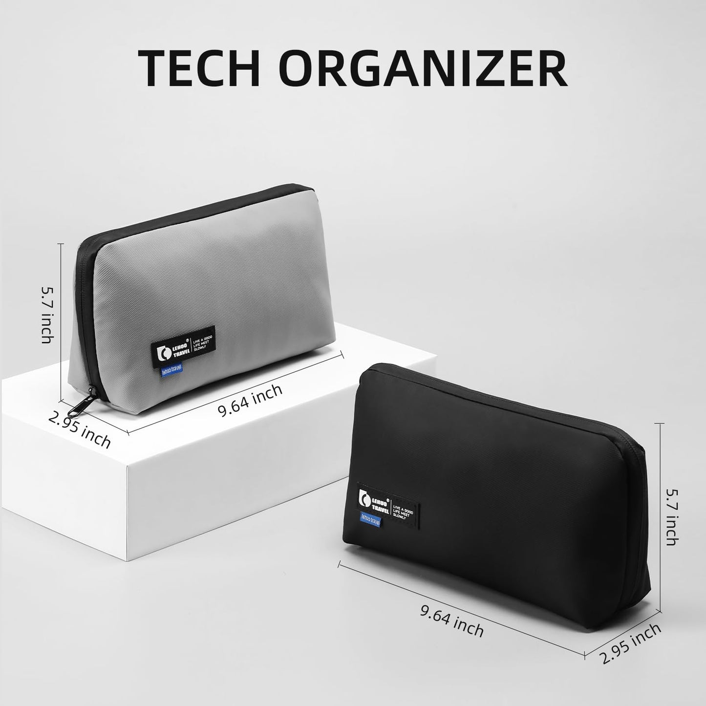 RIGHT AWAY Travel Tech Pouch,Waterproof Cord Case,Electronics Organizer Travel Case,Cable Organizer Storage Bag For Phone, Charger, Accessories(BLACK)