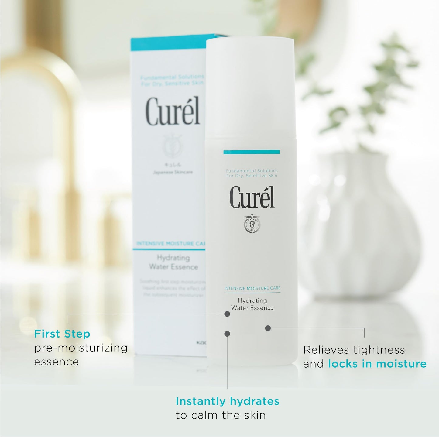 Curel Japanese Skin Care Hydrating Water Essence Toner, Water Based Face Moisturizer for Dry Skin, Serum for Face, 5 Oz