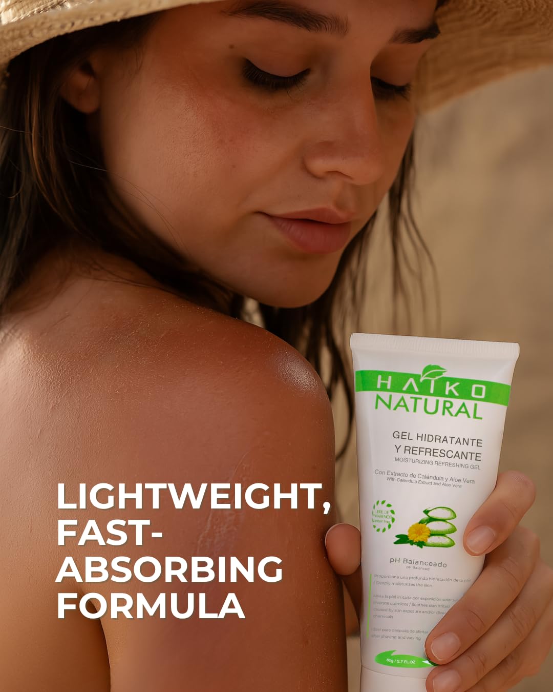 HAIKO NATURAL Soothing Gel with Calendula & Aloe Vera. Hydrating & Calming Paraben-Free Formula for Irritated Skin. Ideal After Sun, Shaving, Waxing or Daily Skin Hydration - 2.7 fl oz / 80g