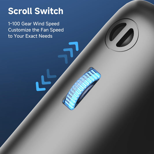 Portable Handheld Turbo Fan, 1-100 Gear Wind, Battery Operated, Up to 23 Working Hours, 3 IN 1 Personal Fan with Air Turbo Tech, Cooling Essentials for Indoor/Outdoor