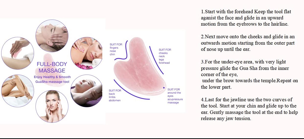 Face Roller Skin Care - Jade Roller Gua Sha Set, Rose Quartz Face Roller | Ultimate Facial Skin Care Products & Beauty Products Tools | Jade Facial Roller for Face and Eye Massager