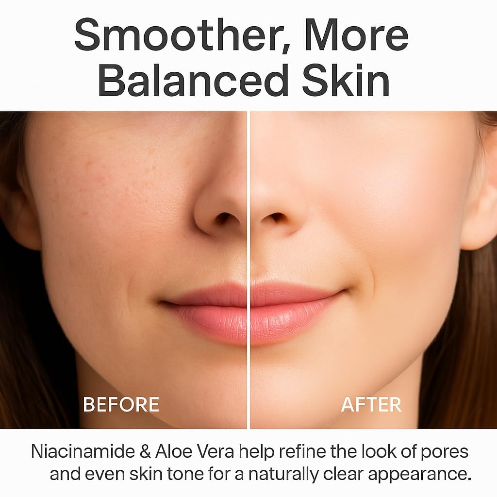 Korean Hyaluronic Acid and Niacinamide Serum for Face Skin Care – Reinforced with Glycerin, Vitamin E – Dark Spot Correcting Glow Serum for Women, Men – Day & Night Facial Moisturizer for Dry Skin