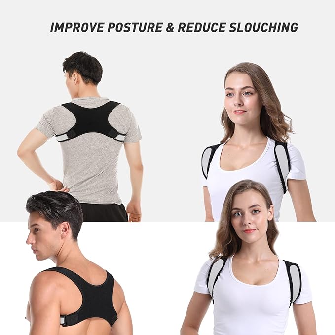 Back Brace Straightener Posture Corrector for Women and Men Adjustable Comfortable Upper Spine Support Shoulder, Neck, Clavicle and Back Pain Relief Breathable