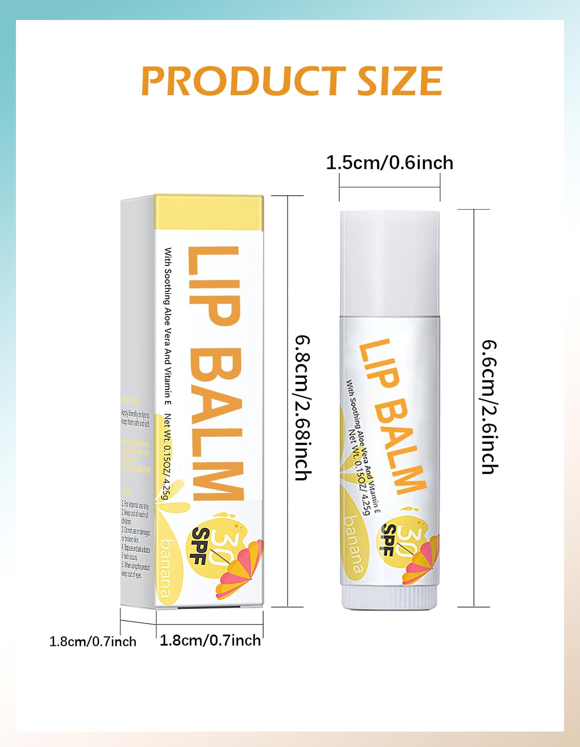 Wugbc 3 Pcs Lip Balm Set SPF 30 Banana Coconut Watermelon Moisturizing Lipstick Lightweight Prevents Soothes Dry Chapped Lips Non-sticky Daily Sun Protection for Lips