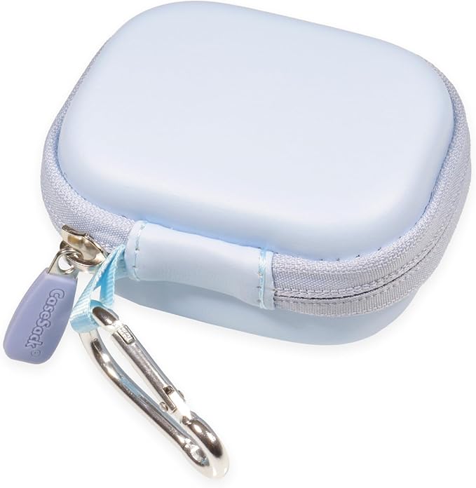 CaseSack Case for JLab Go Pop+,Go Air Pop, Air, Air Tones+/ Tones, JBuds Mini True Wireless Earbuds, Compact Organizer for The Charger case and Charger Cord (Blue)