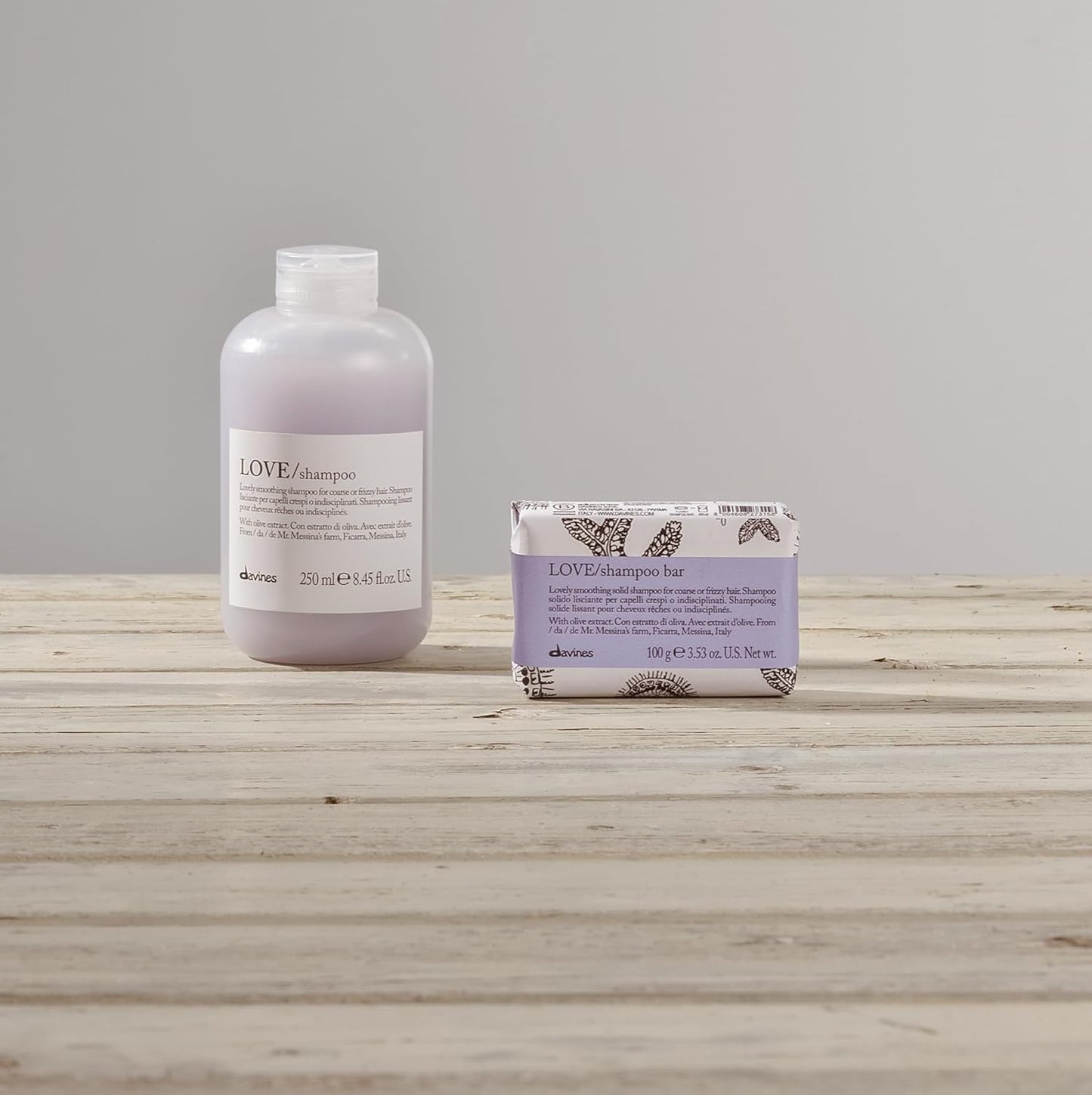 Davines LOVE Shampoo Bar, For Frizzy or Coarse Hair, Add Softness, Shine and Silky Texture, 100 g.