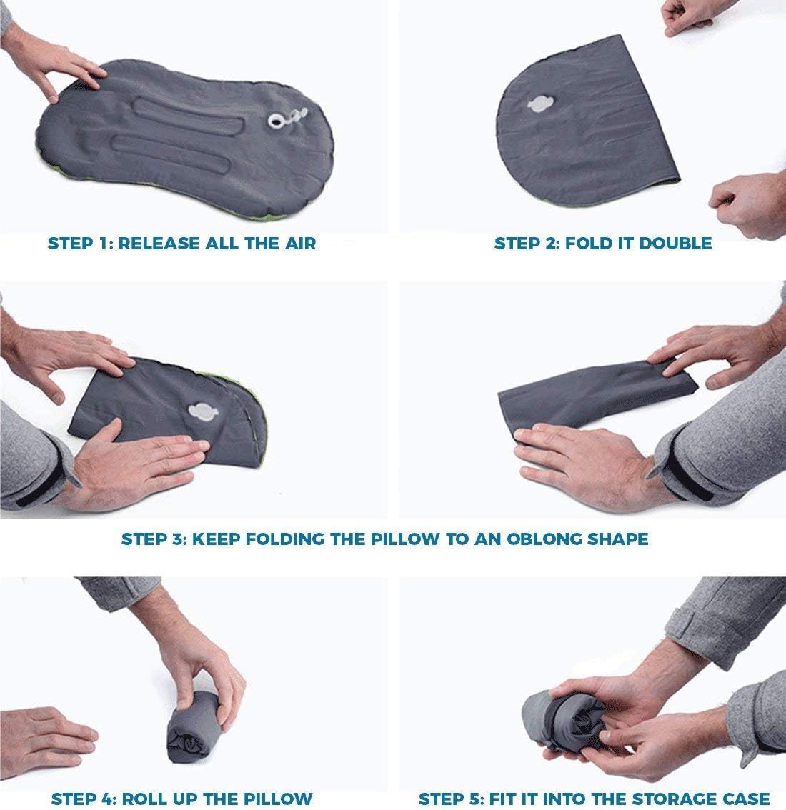 SUNYAO Ultralight Inflatable Camping Pillows - Compressible, Compact, Inflatable, Comfortable, Ergonomic Pillow for Neck & Lumbar Support While Camping, Backpacking,Hiking