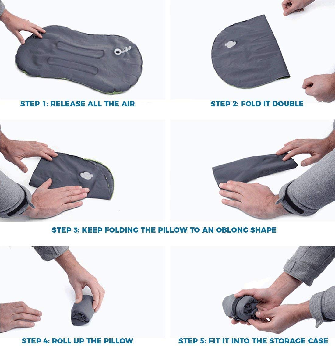 SUNYAO Ultralight Inflatable Camping Pillows - Compressible, Compact, Inflatable, Comfortable, Ergonomic Pillow for Neck & Lumbar Support While Camping, Backpacking,Hiking