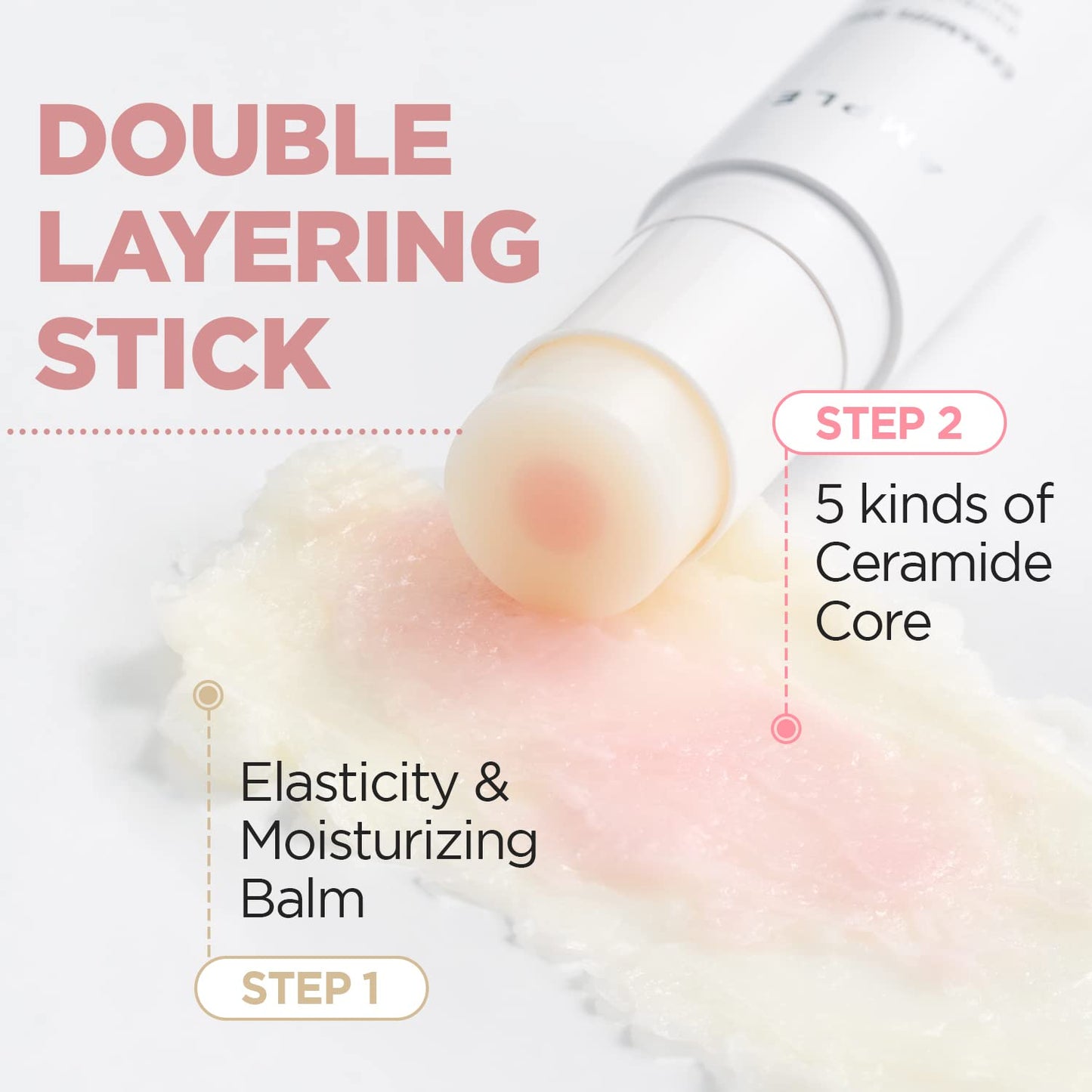 CORÉANA Ceramide Shot Double Core Multi Balm – High Moisturization Skin Barrier Treatment Multi Usable Balm Stick – For Face, Neck and Lips – Wrinkle Care Moisturizing Balm – Fragrance Free, 0.35oz.