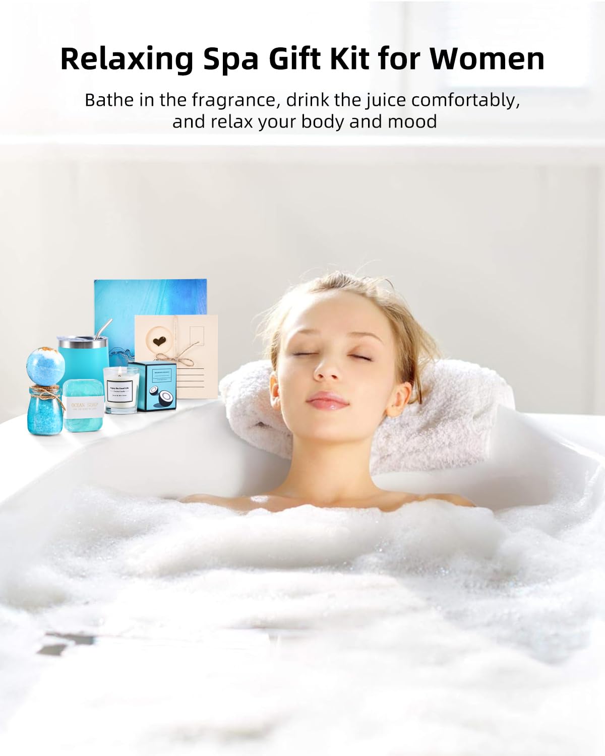 Birthday & Mother's Day Gift Basket - Relaxing Spa Set for Women, Unique Self Care Gifts for Mom, Sister, Friend, Wife or Teacher