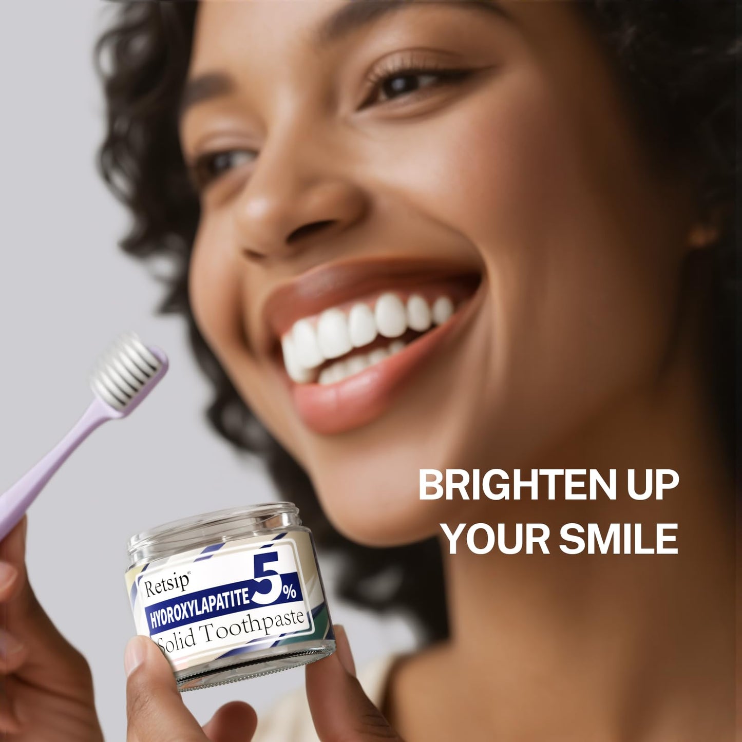 Retsip Toothpaste Tablets - 5% Nano Hydroxyapatite, Fluoride Free, Travel Friendly, Eco &Plastic Free, Remineralize & Whitening - 62pcs