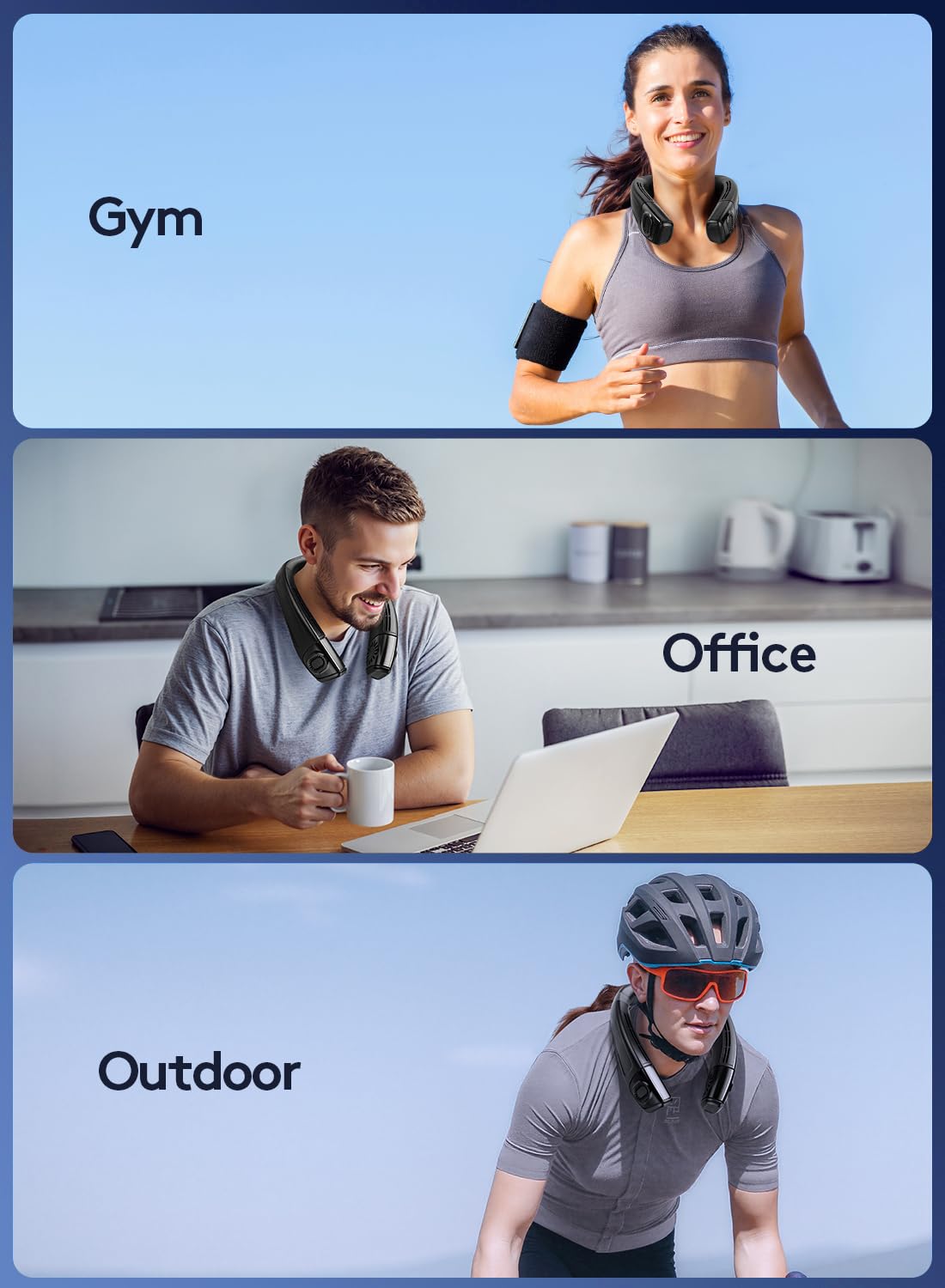 Staholz Neck Air Conditioner Portable, 360° Up-down Airflow Neck Fans, 2 in1 Neck Fan with Cooling Plate, 6000mAh Rechargeable Personal Fan for Men Women Outdoor/Office/Travel