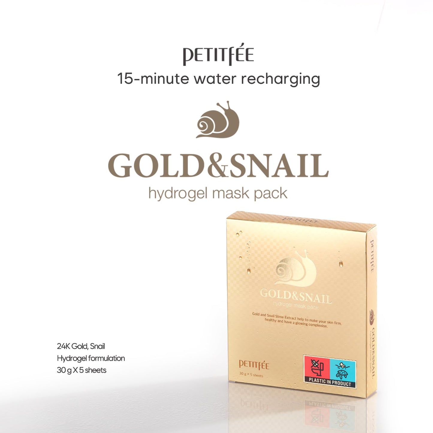 Petitfee Gold & Snail Hydogel Face Mask 5ea