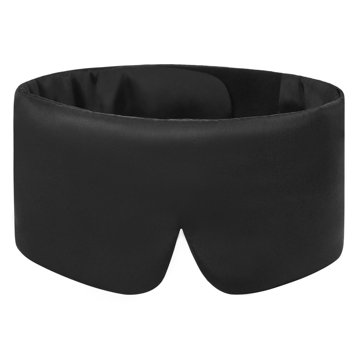 Weighted Eye Mask Silk ALASKA BEAR for Sleeping, Wraparound Style Compression, Wide Headband and Large Coverage Ears for Sound-muffling, Microwavable Beads Filled