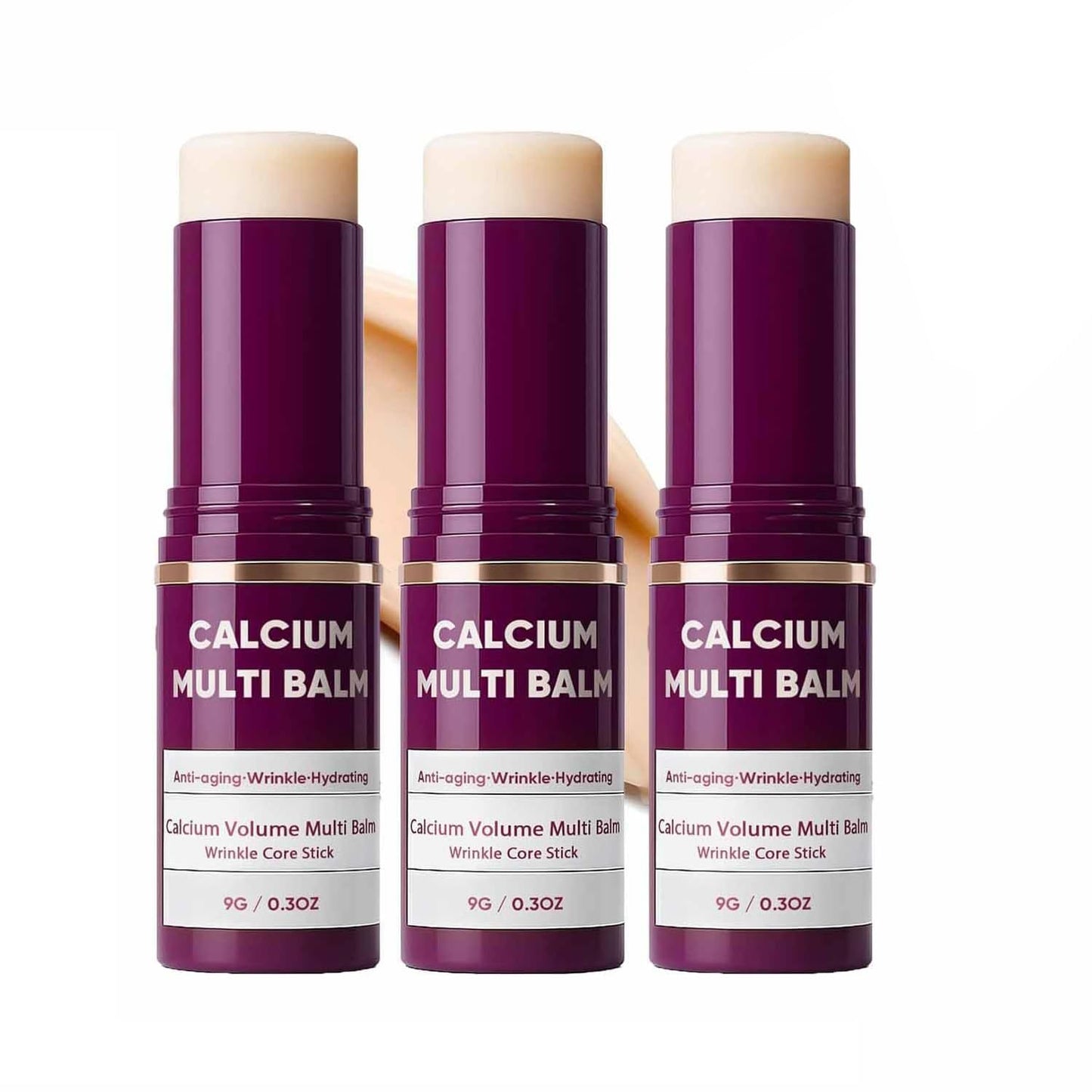 3Pcs Cemenrete Calcium Volume Multi Balm, Calcium Volume Multi Balm, Collagen Moisturing Stick, Intensive Repair & Moisturizing Cream, Firming Skin, Suitable for Face, Eyes & Neck