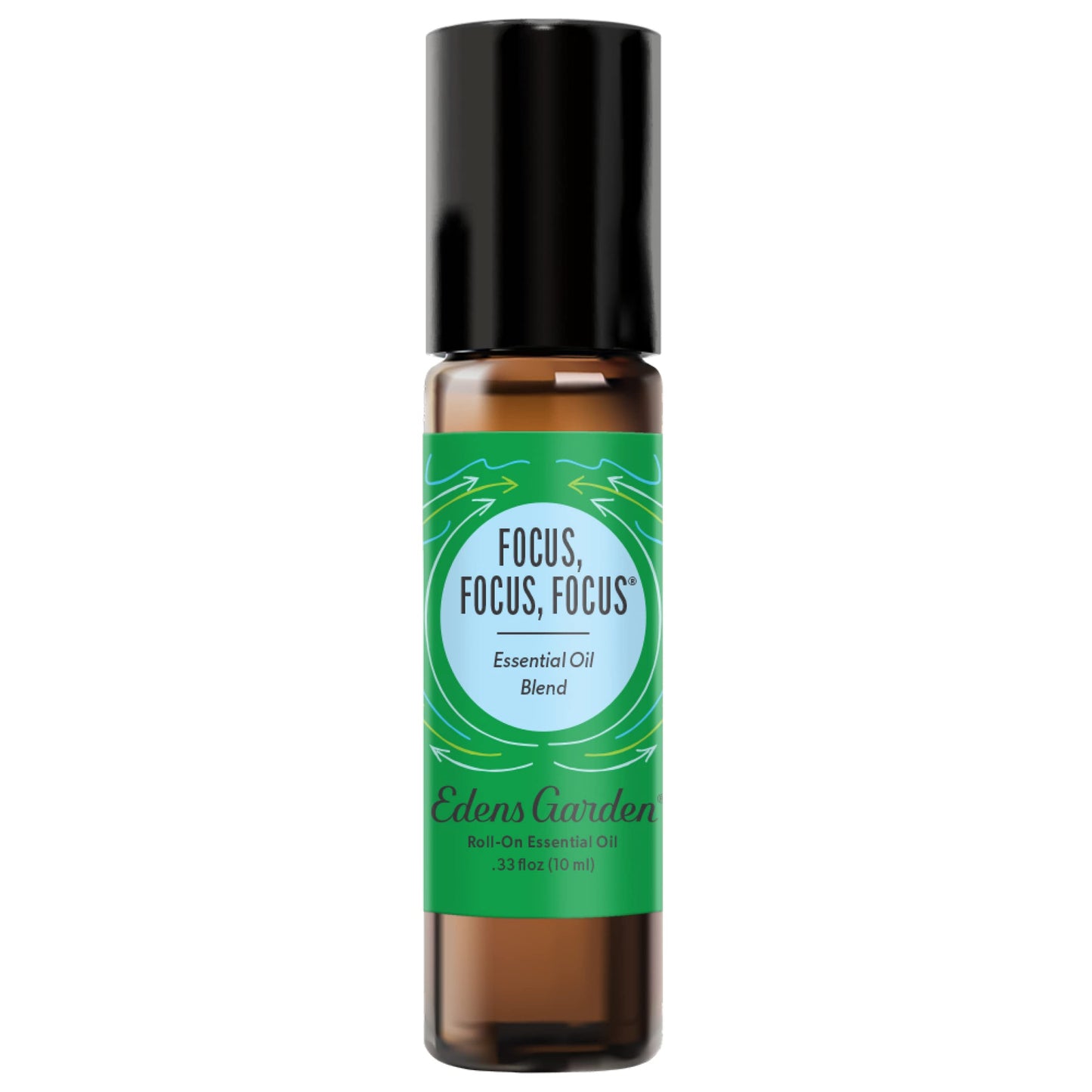 Edens Garden Focus, Focus, Focus Essential Oil Roll-On Blend- 100% Pure Premium Grade, Natural, Therapeutic, Aromatherapy, Kid & Skin Safe, The Best for Comfort, Tension Pre-Diluted 10 ml (.33 fl oz)