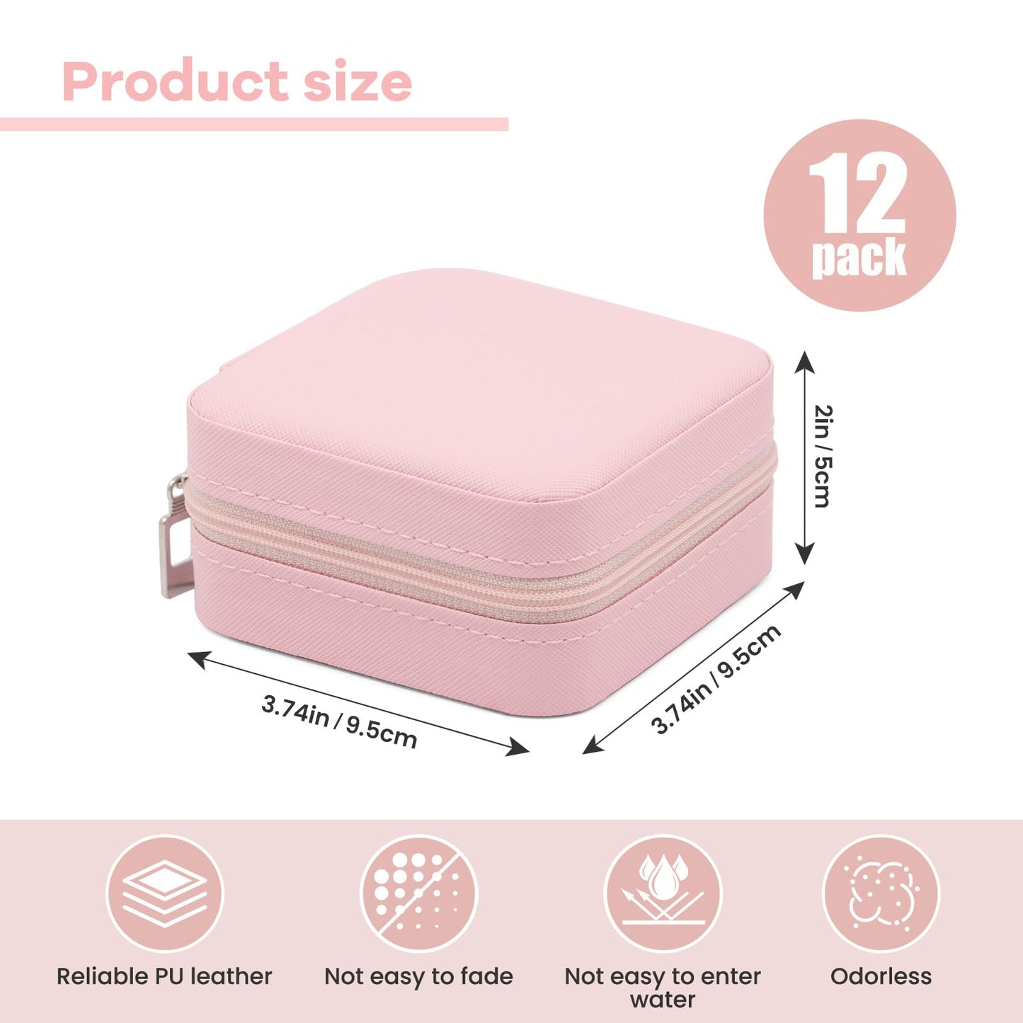 12 Pcs Travel Jewelry Box Exquisite Travel Jewelry Case Portable Jewellery Storage Holder Organizer Box Small Jewelry Organizer for Rings Earrings Necklaces Pendants Bracelets Watches