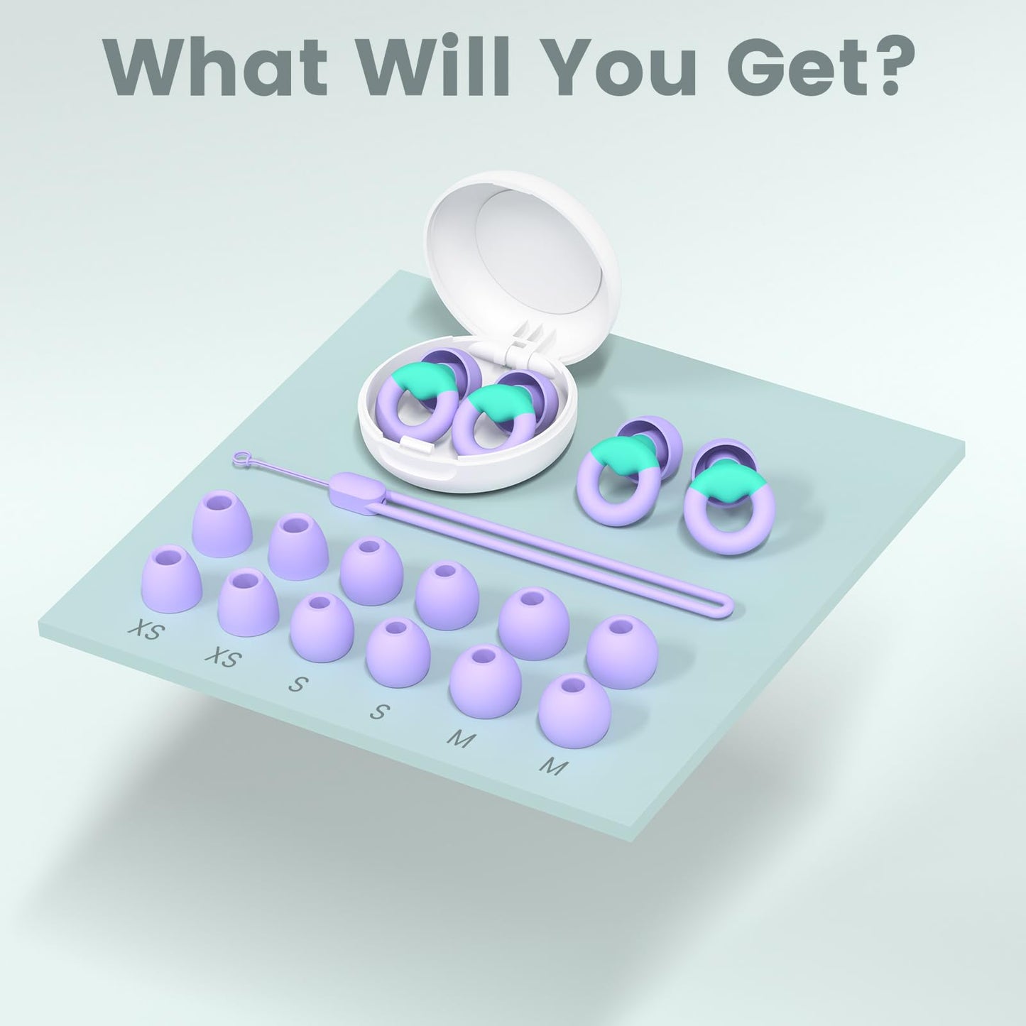 JUSTRVN Kids Ear Plugs(6+yrs)-2 Pairs of Reusable Noise Reduction Earplugs for Small Canal With 6 Tips,Soft Silicone Earplugs for Sleeping,Focus,Travel,Socializing,Concert&Hearing Protection 25dB-30dB