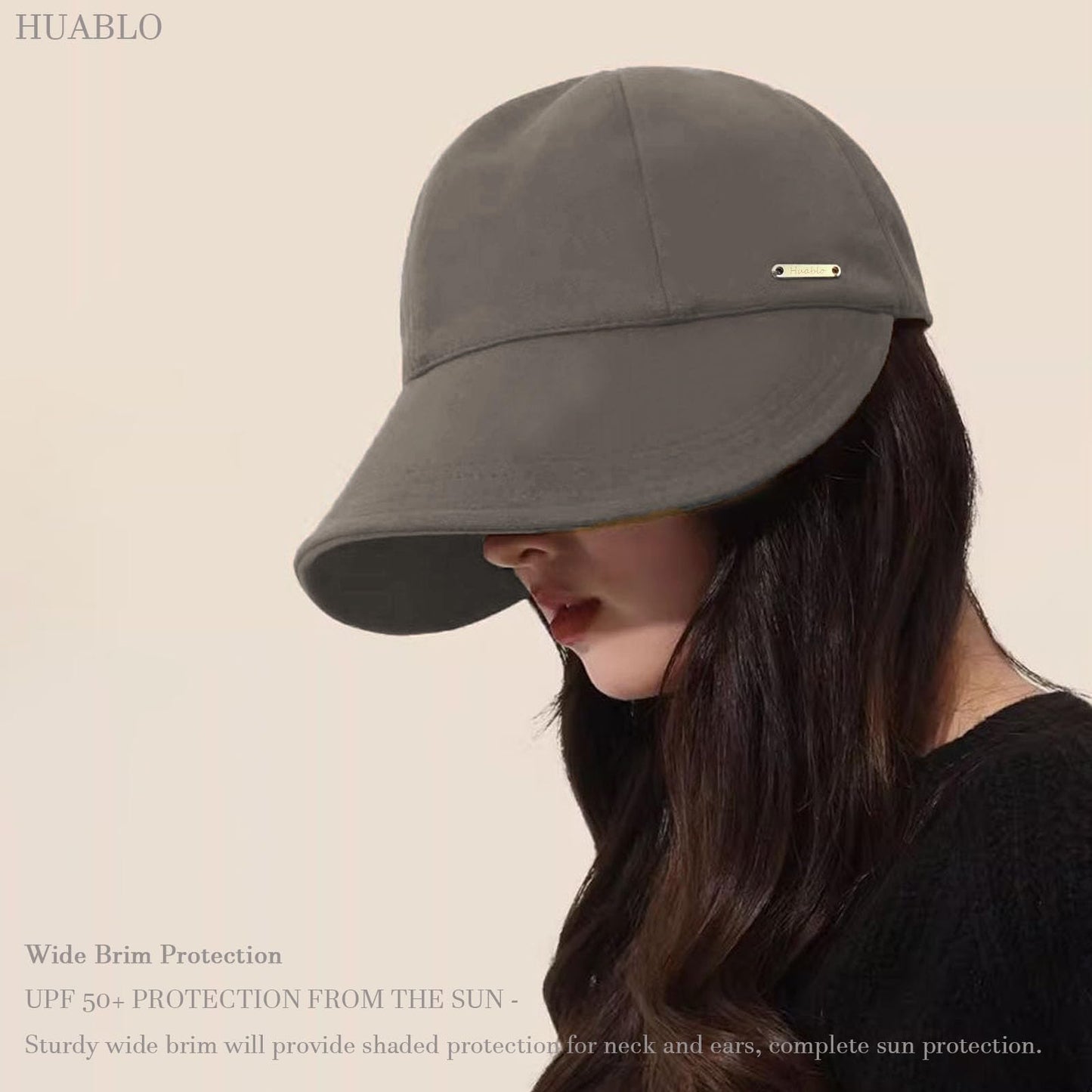 Sunhats for Women UV Protection Ponytail Hat Packable Hats for Women Travel UPF 50 Hats for Men Adjustable Cap Gray